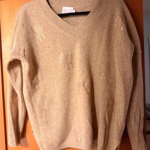 Brodie Cashmere Tan Sweater